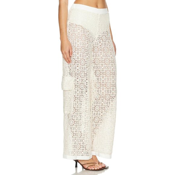 Agua Bendita Maca Pants in Beige Small New Womens Crochet Cover up - Picture 4 of 16